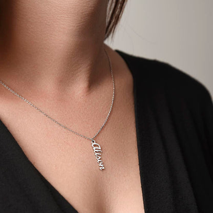 'Amazing Mom' Vertical Name Necklace - Real Rad Boutique