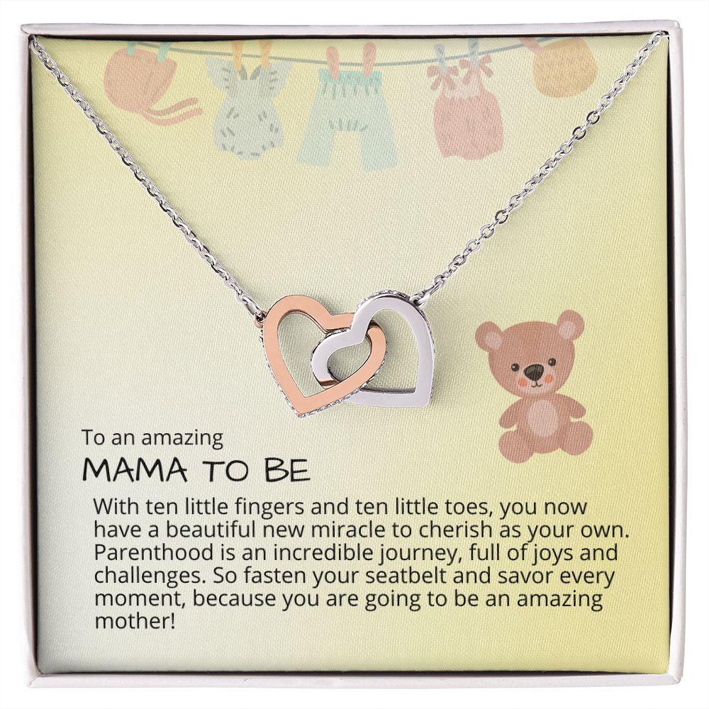 'Amazing Mother To Be' Interlocking Hearts Necklace - Real Rad Boutique