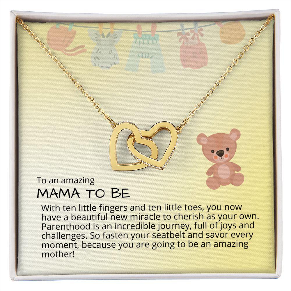 'Amazing Mother To Be' Interlocking Hearts Necklace - Real Rad Boutique