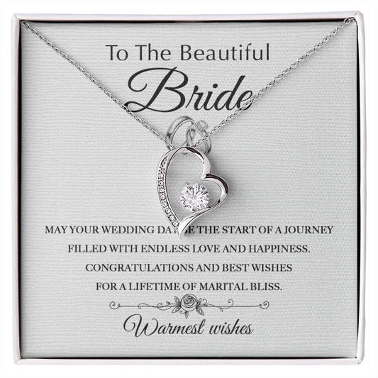 'Beautiful Bride Warmest Wishes' Forever Love Necklace - Real Rad Boutique