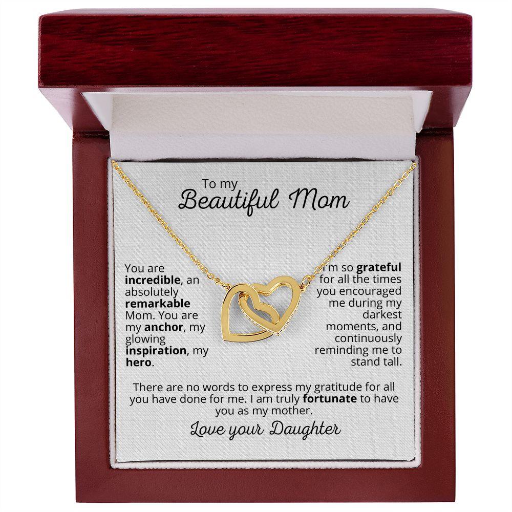 'Beautiful Mom' Interlocking Hearts Necklace - Real Rad Boutique