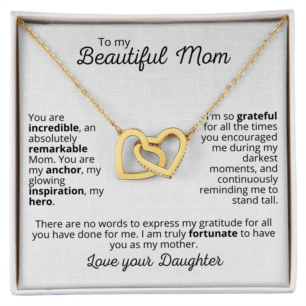 'Beautiful Mom' Interlocking Hearts Necklace - Real Rad Boutique