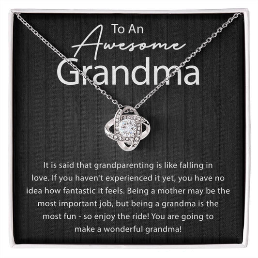 'Being a Grandma is the Most Fun' Love Knot Necklace - Real Rad Boutique