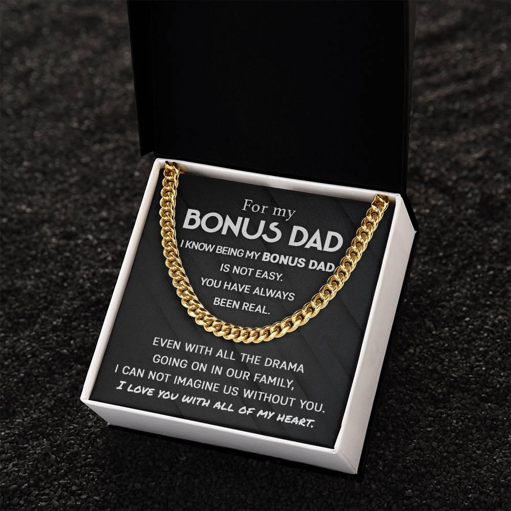 'Best Bonus Dad' Cuban Link Chain - Real Rad Boutique