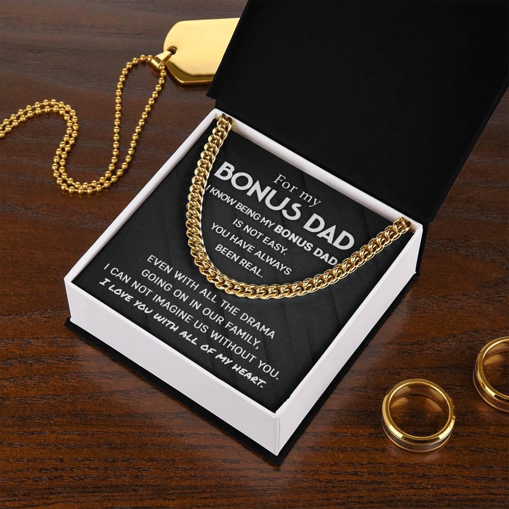 'Best Bonus Dad' Cuban Link Chain - Real Rad Boutique