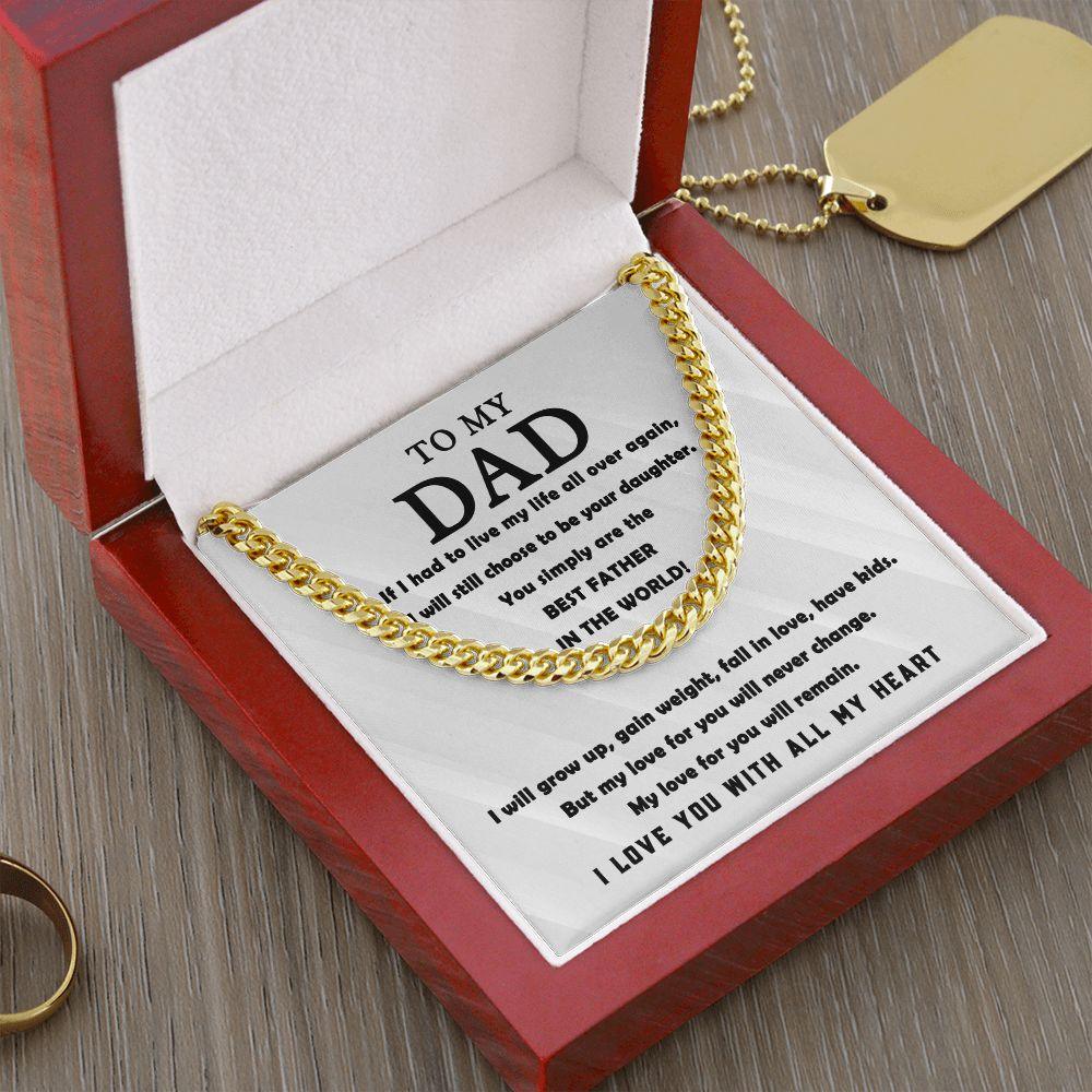 'Best Father' Cuban Link Chain - Real Rad Boutique