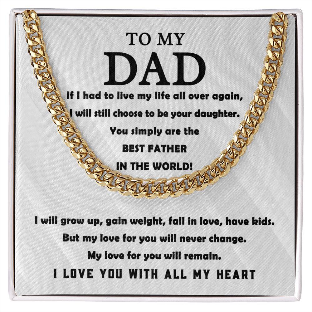 'Best Father' Cuban Link Chain - Real Rad Boutique