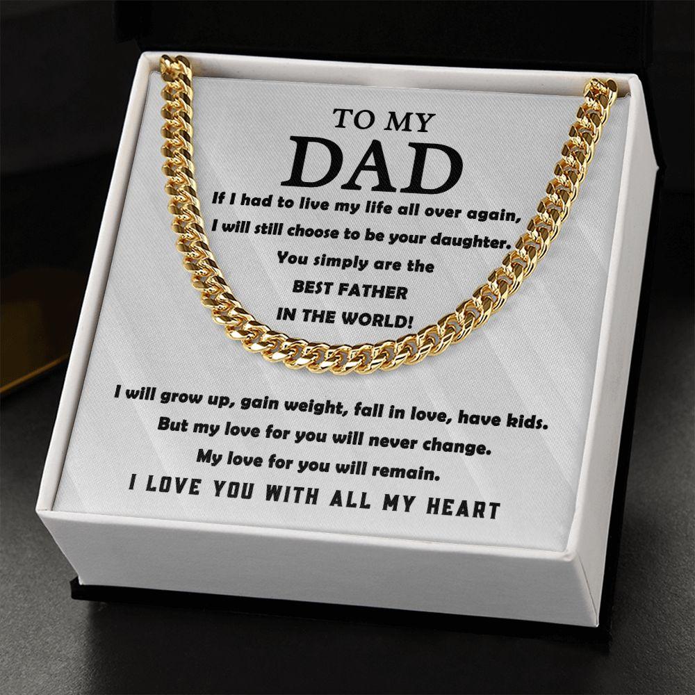 'Best Father' Cuban Link Chain - Real Rad Boutique