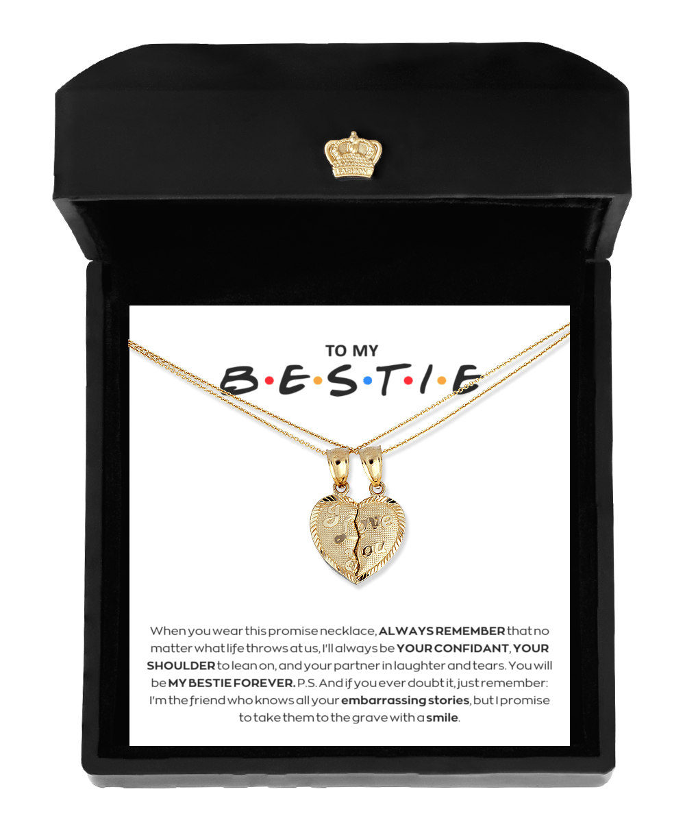 'Bestie Bond' - Breakable Heart Gold Necklace - Real Rad Boutique