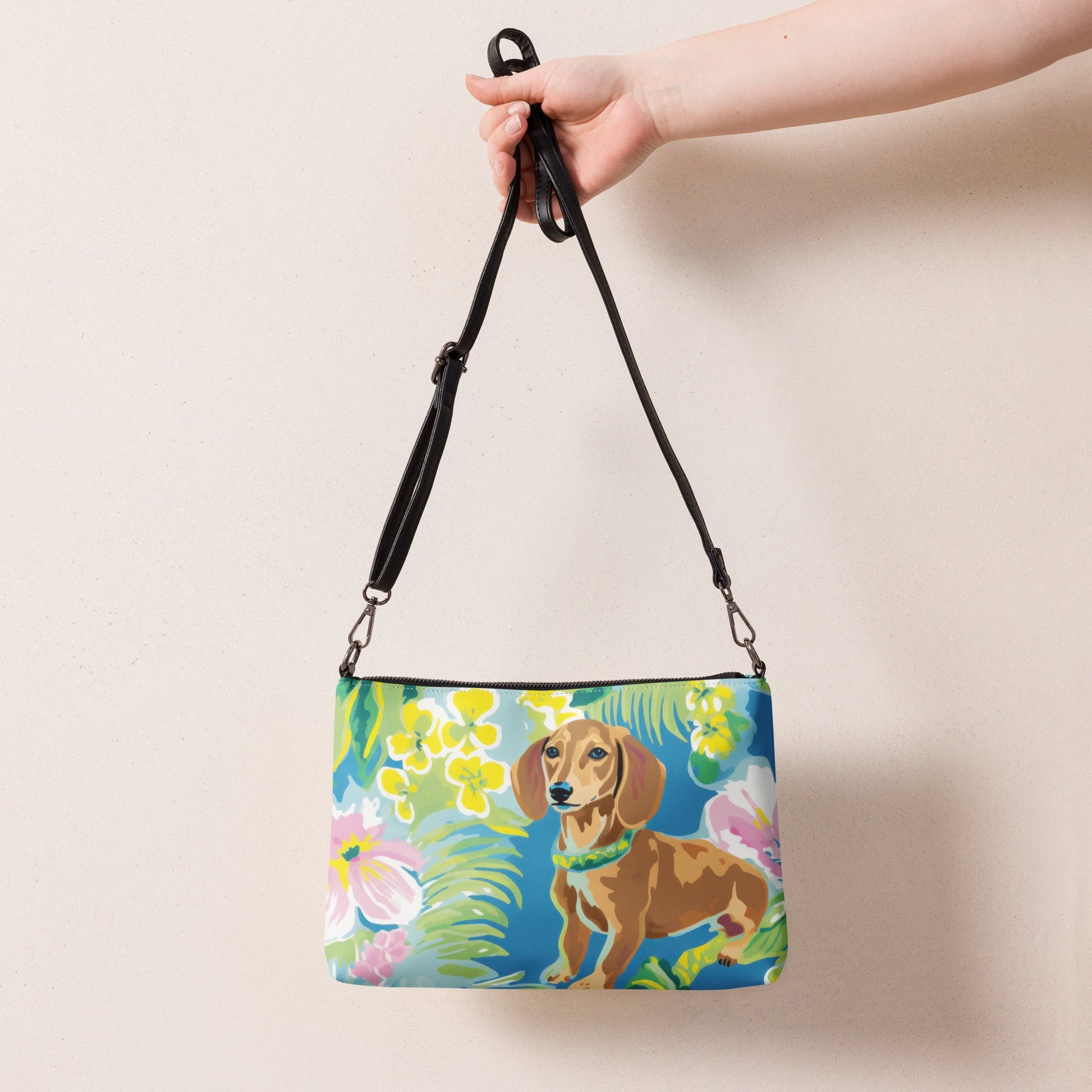 Blooming Dachshund's - Dachshund Crossbody Purse - Real Rad Boutique