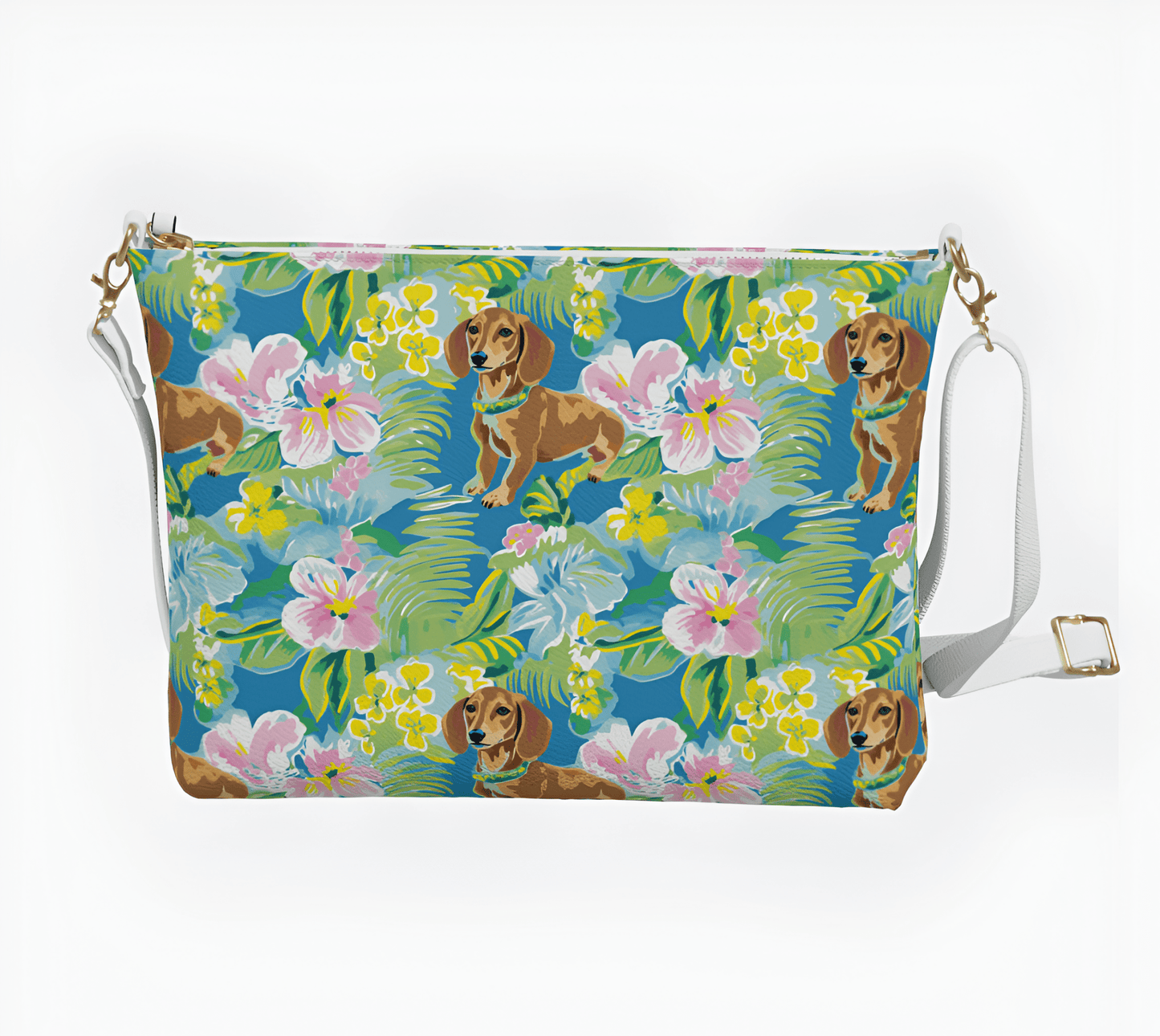 Blooming Dachshund's - Vegan Leather Crossbody Purse - Real Rad Boutique