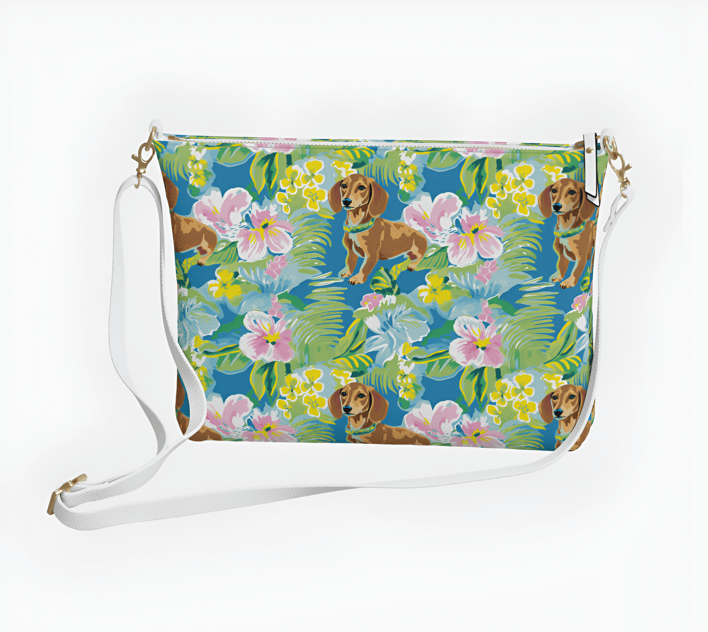 Blooming Dachshund's - Vegan Leather Crossbody Purse - Real Rad Boutique