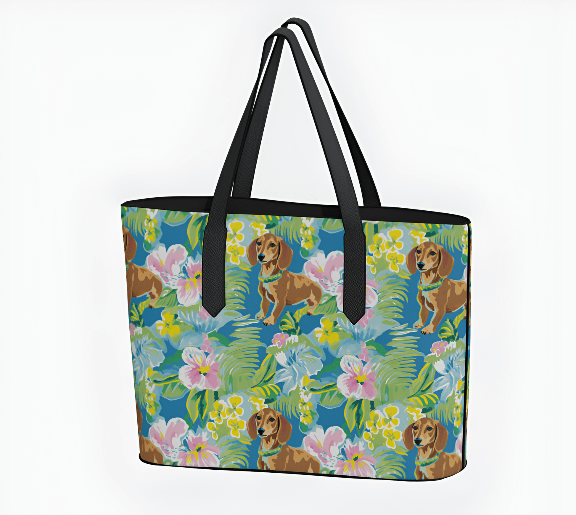 Blooming Dachshund's - Vegan Leather Tote - Real Rad Boutique