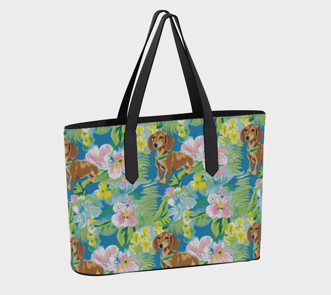 Blooming Dachshund's - Vegan Leather Tote - Real Rad Boutique