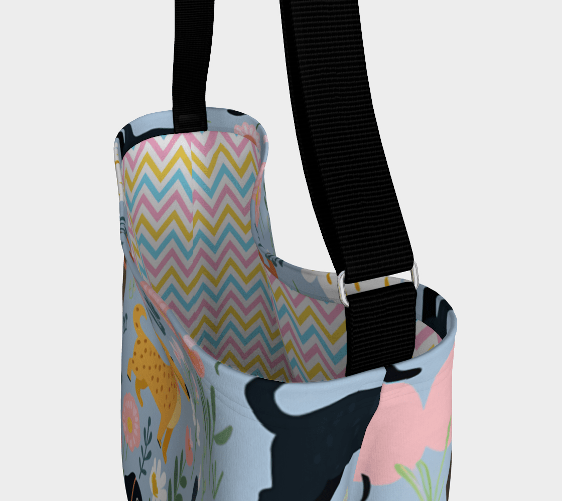 Blue Floral Paws - Dachshund Day Tote - Real Rad Boutique