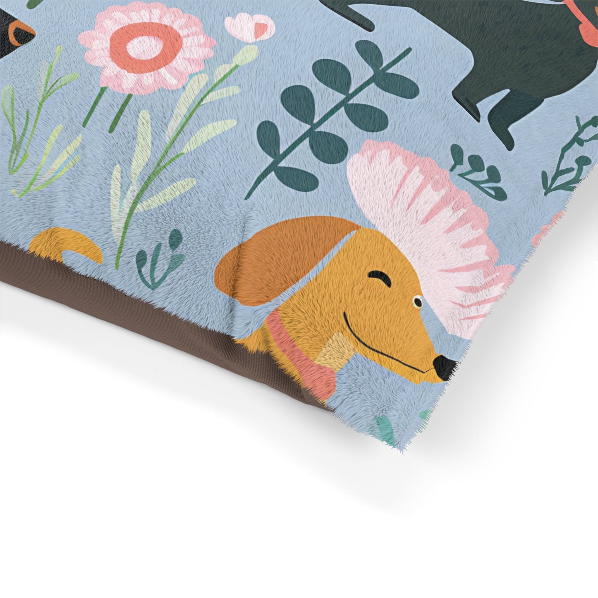 Blue Floral Paws - Dachshund Pet Bed - Real Rad Boutique