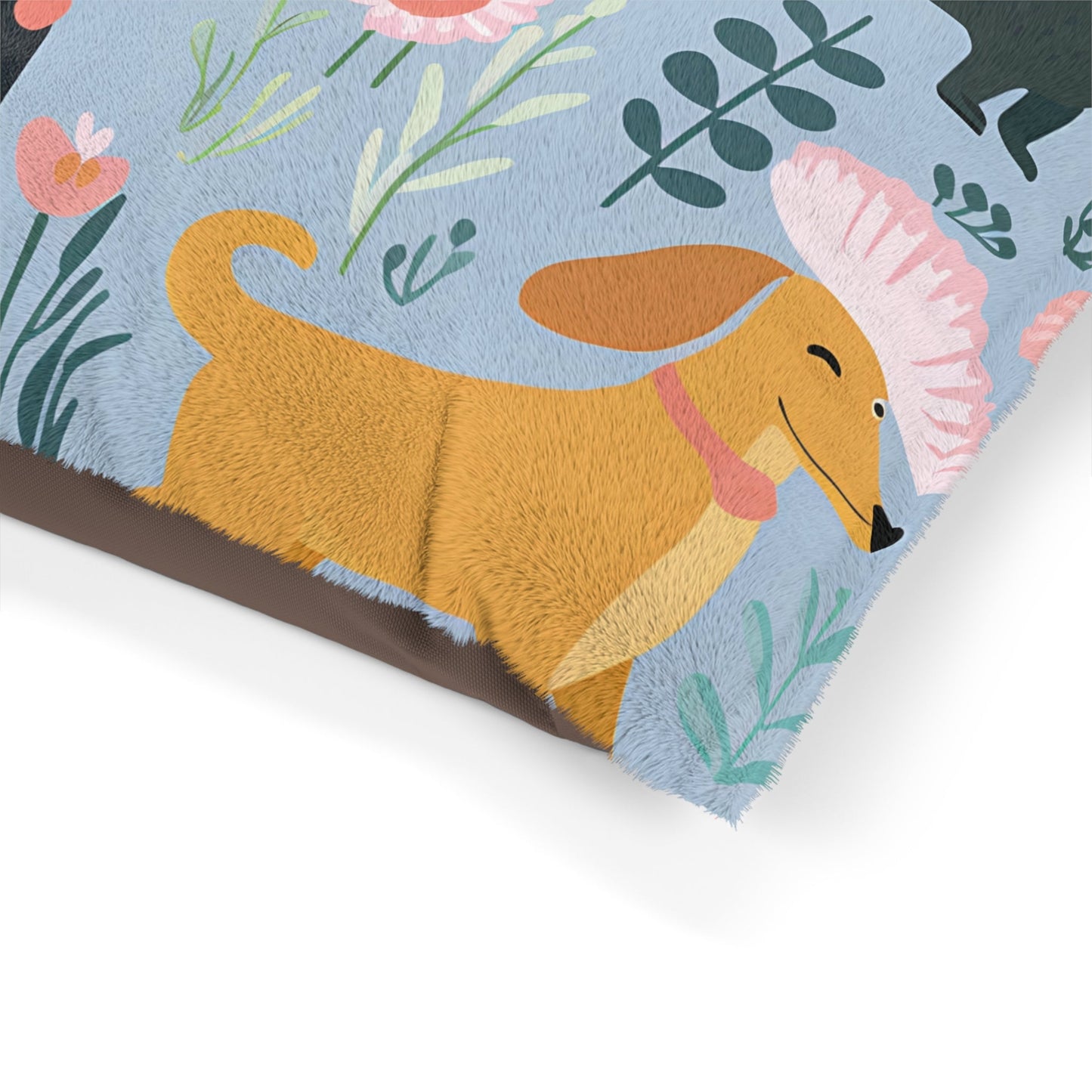 Blue Floral Paws - Dachshund Pet Bed - Real Rad Boutique