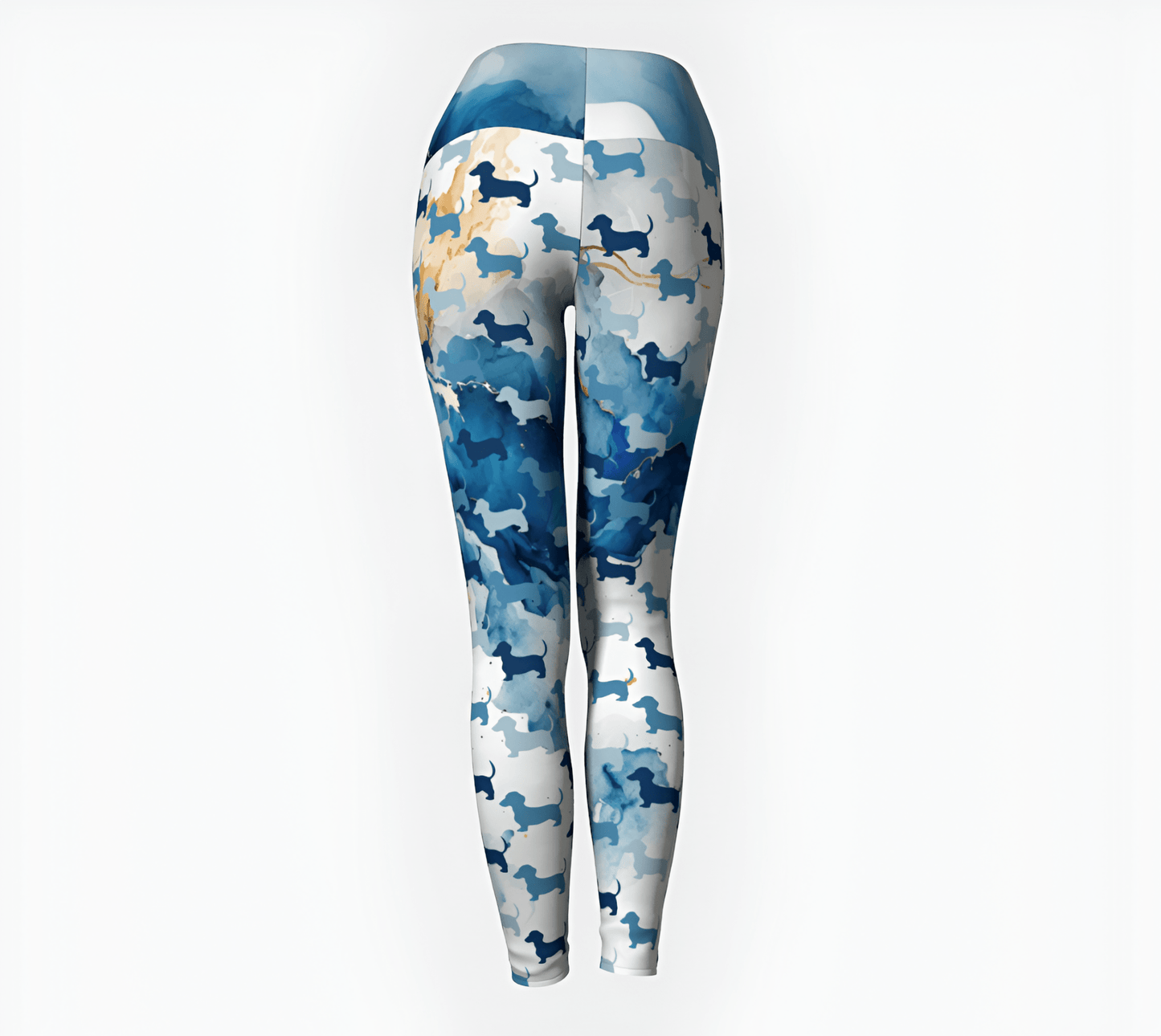 Blue Marble Flair - Dachshund Yoga Leggings - Real Rad Boutique