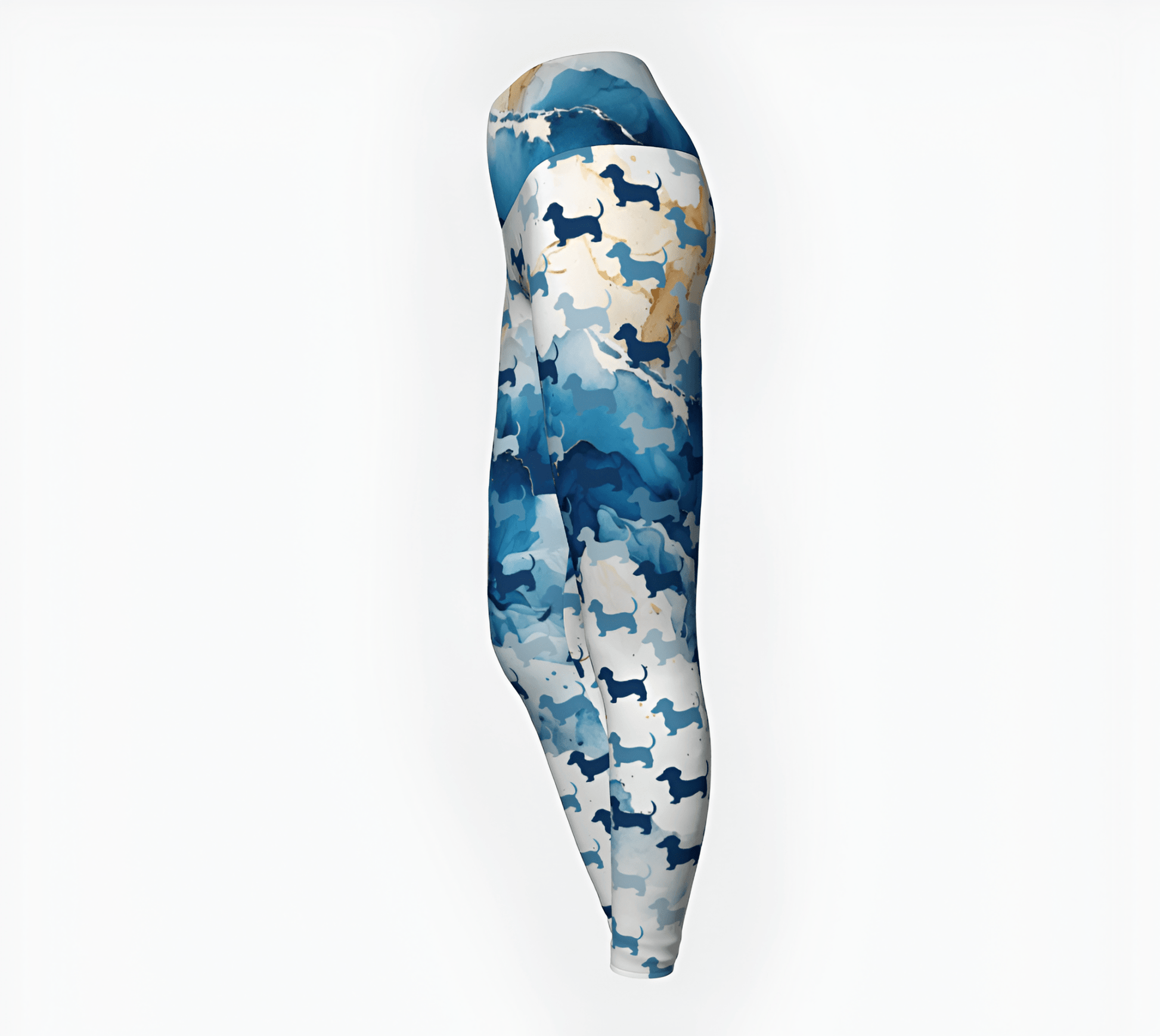 Blue Marble Flair - Dachshund Yoga Leggings - Real Rad Boutique