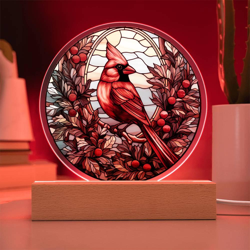 Christmas 'A Cardinal's Song' Acrylic Circle Plaque - Real Rad Boutique