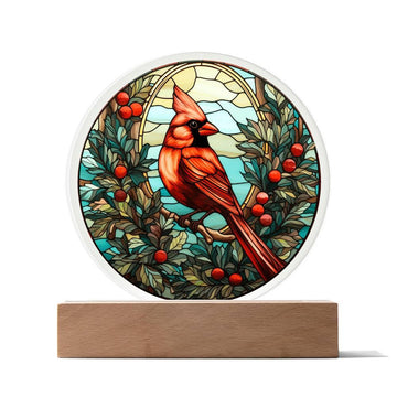 Christmas 'A Cardinal's Song' Acrylic Circle Plaque - Real Rad Boutique