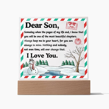 Christmas 'A Tribute to My Beloved Son' - Acrylic Square Plaque - Real Rad Boutique