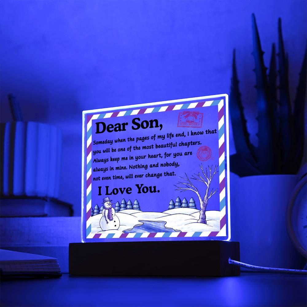 Christmas 'A Tribute to My Beloved Son' - Acrylic Square Plaque - Real Rad Boutique