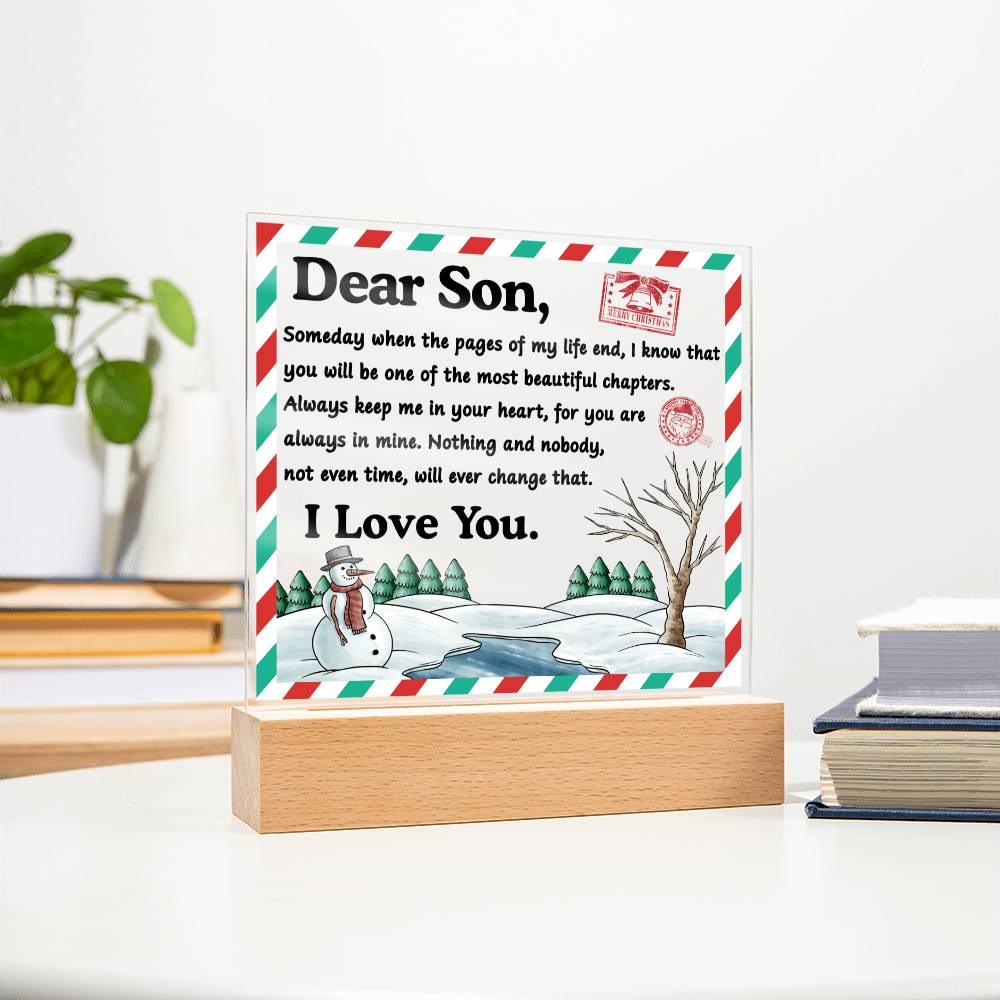 Christmas 'A Tribute to My Beloved Son' - Acrylic Square Plaque - Real Rad Boutique