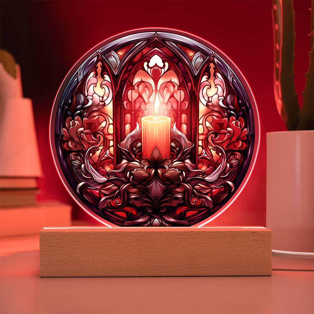 Christmas 'Candlelit Elegance' - Acrylic Circle Plaque - Real Rad Boutique