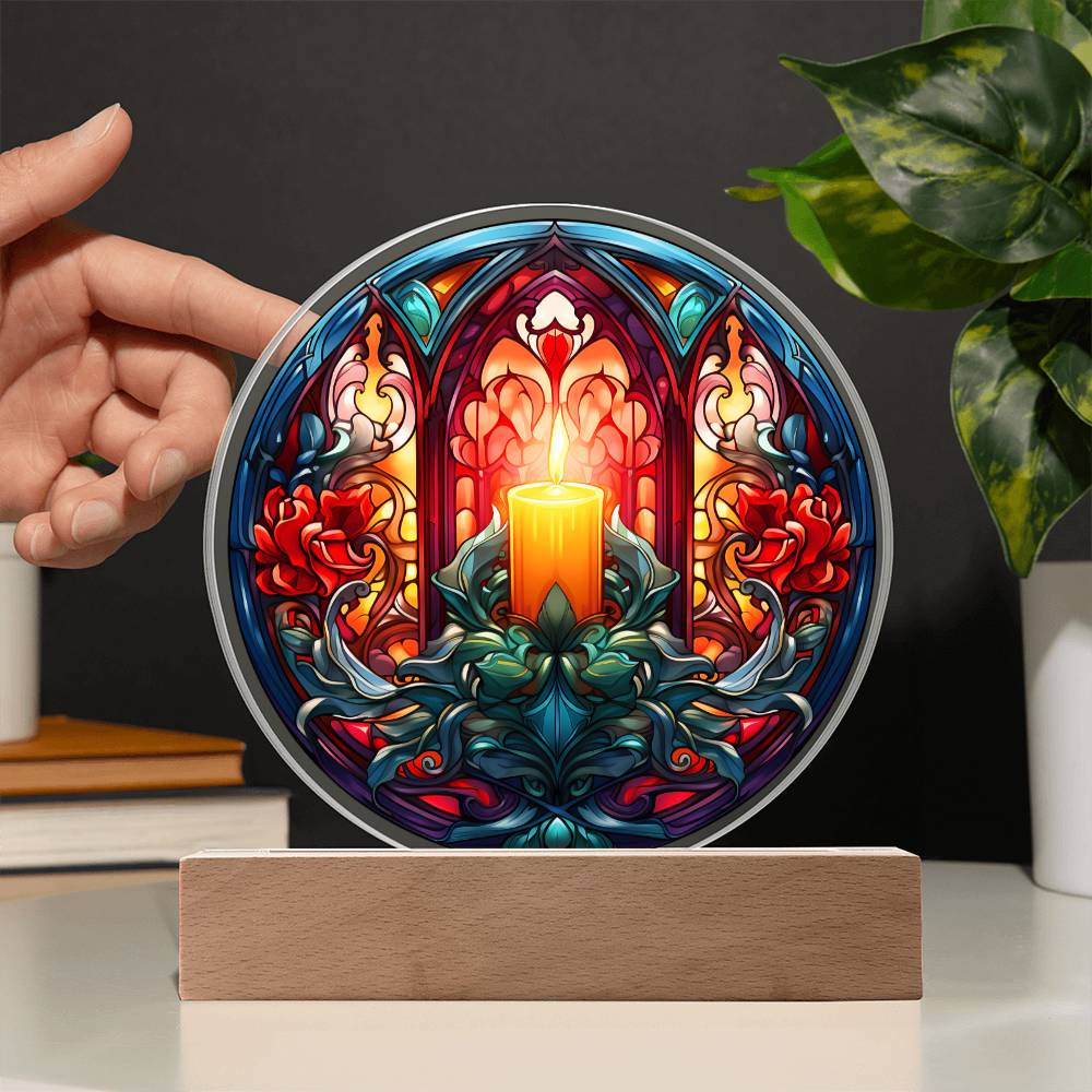 Christmas 'Candlelit Elegance' - Acrylic Circle Plaque - Real Rad Boutique