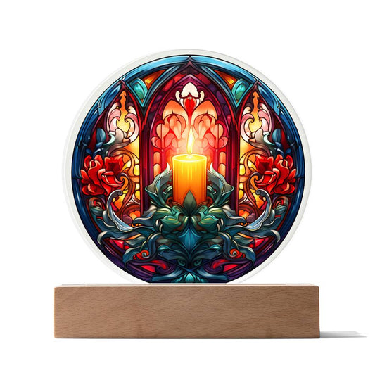 Christmas 'Candlelit Elegance' - Acrylic Circle Plaque - Real Rad Boutique