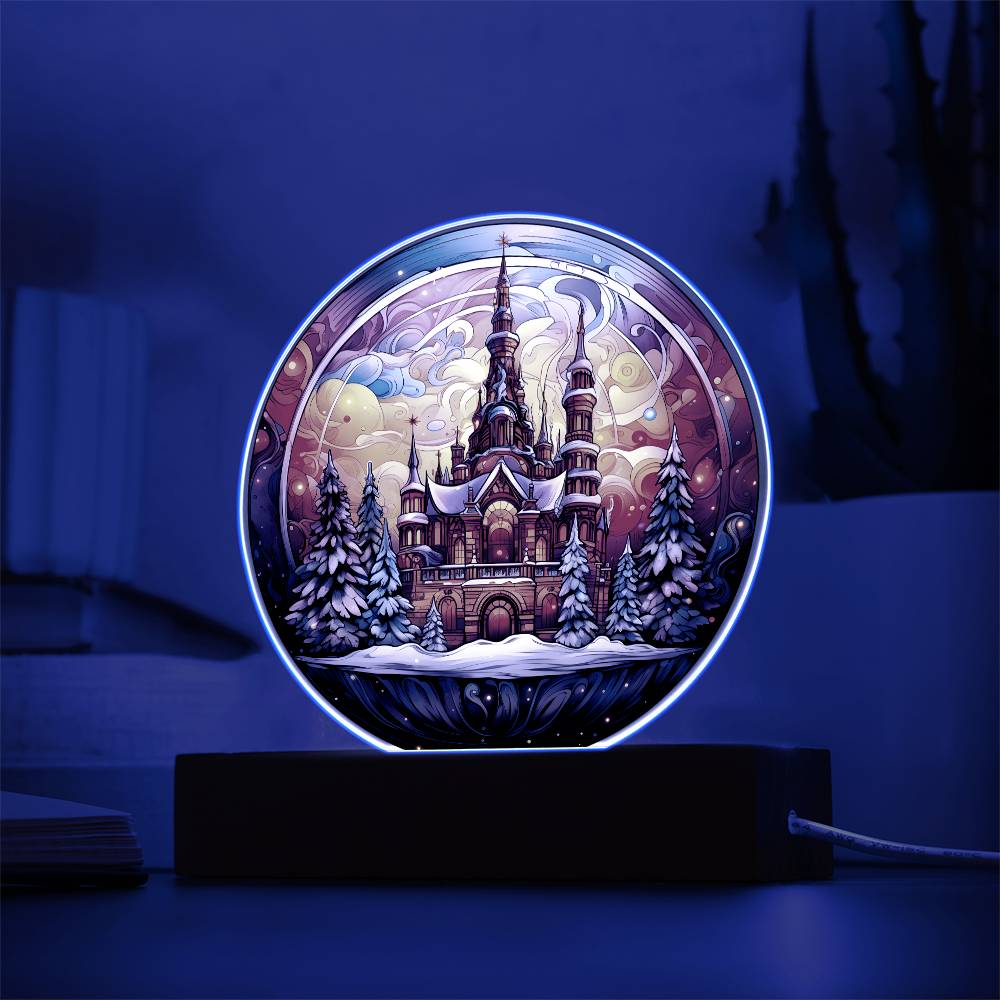 Christmas 'Castle Elegance' - Acrylic Circle Plaque - Real Rad Boutique