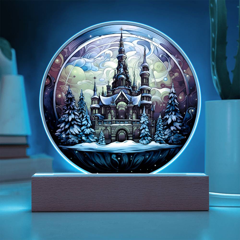 Christmas 'Castle Elegance' - Acrylic Circle Plaque - Real Rad Boutique