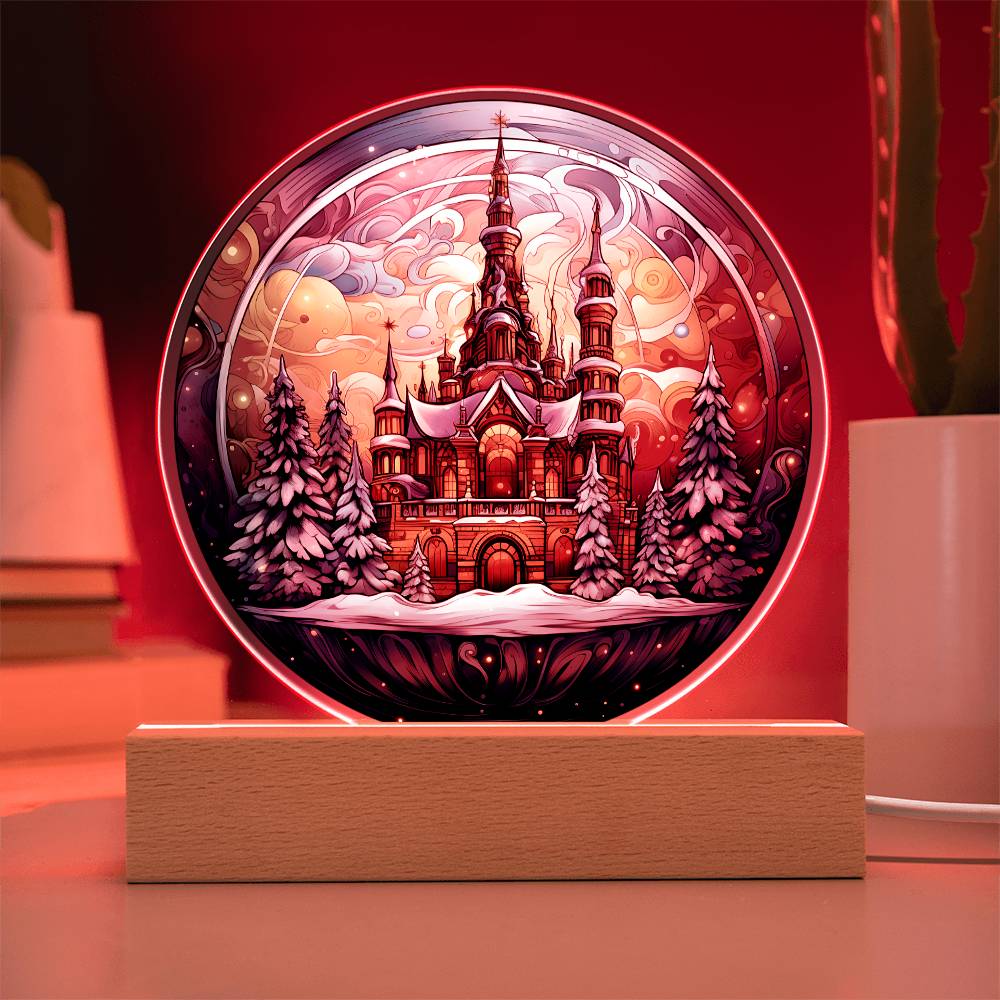 Christmas 'Castle Elegance' - Acrylic Circle Plaque - Real Rad Boutique