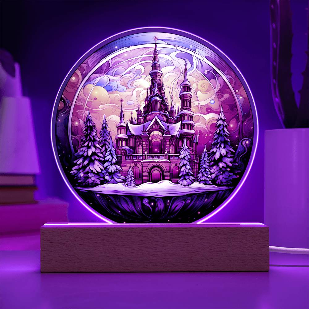 Christmas 'Castle Elegance' - Acrylic Circle Plaque - Real Rad Boutique