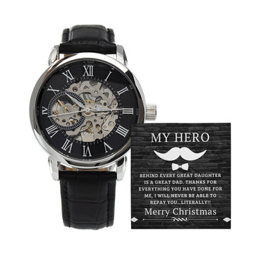 Christmas 'Dad's Greatness' - Men's Openwork Watch - Real Rad Boutique