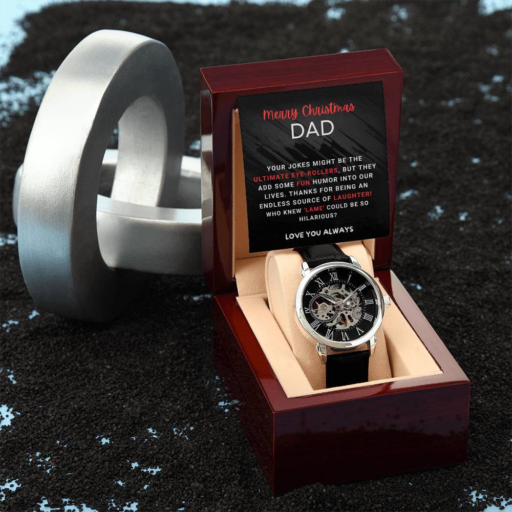 Christmas 'Dad's Laughter Legacy' - Men's Openwork Watch - Real Rad Boutique