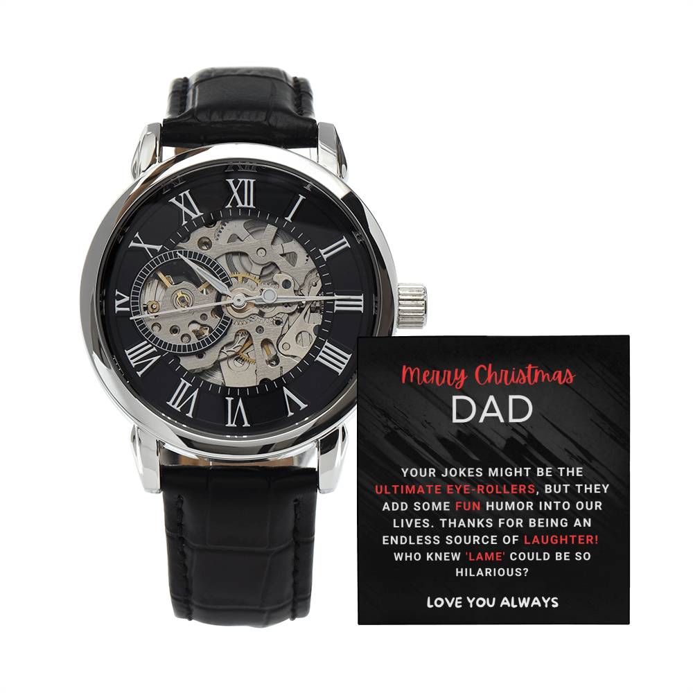 Christmas 'Dad's Laughter Legacy' - Men's Openwork Watch - Real Rad Boutique