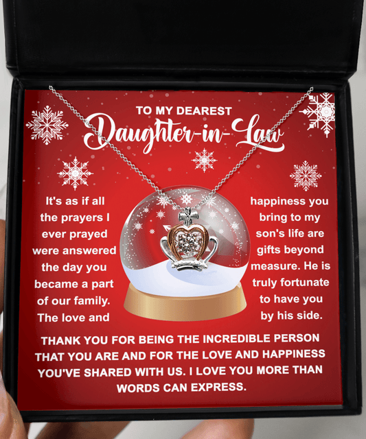 Christmas 'Daughter-In-Law's Crown of Love' Crown Necklace - Real Rad Boutique