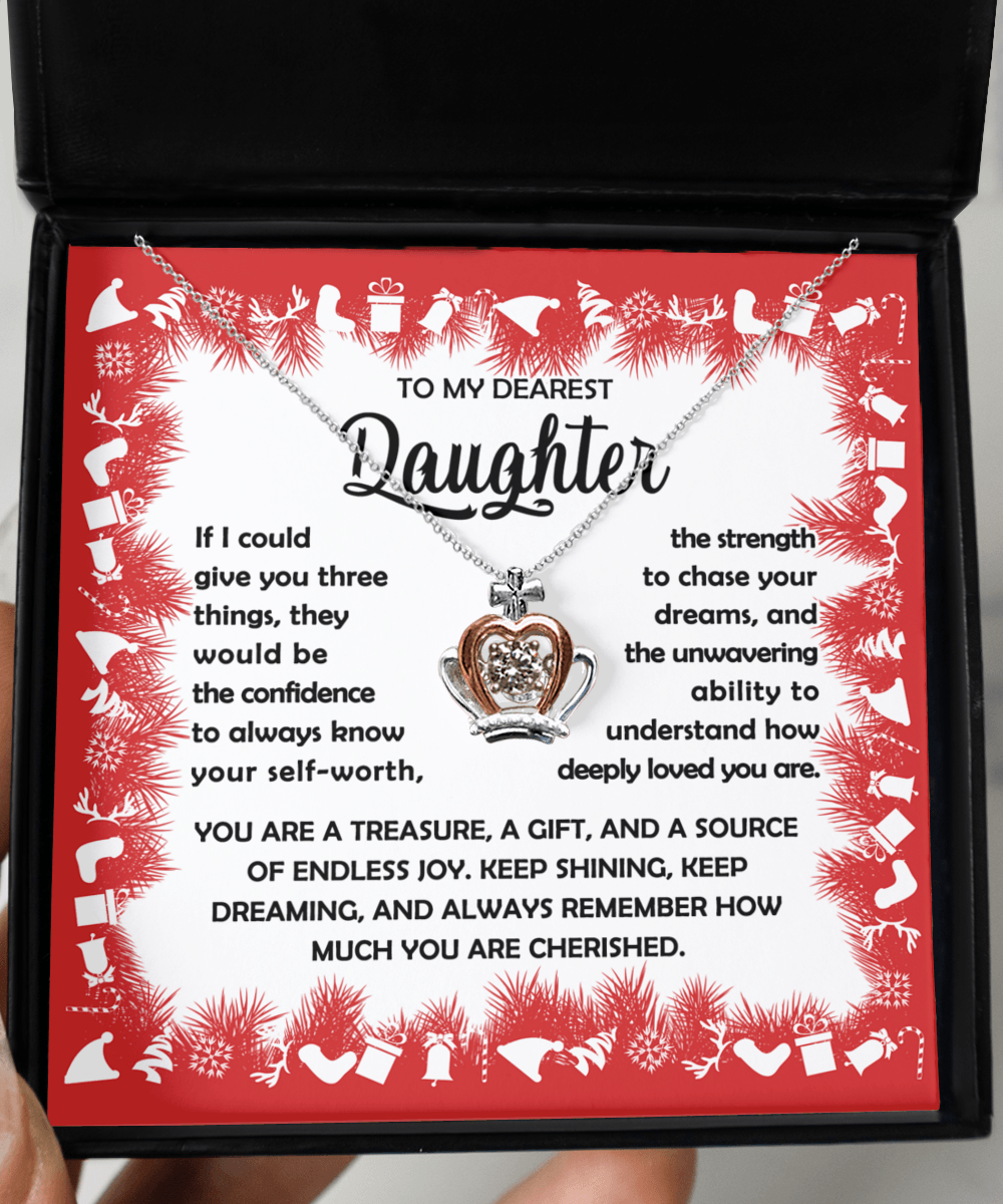 Christmas 'Daughter's Crown of Confidence' Crown Necklace - Real Rad Boutique