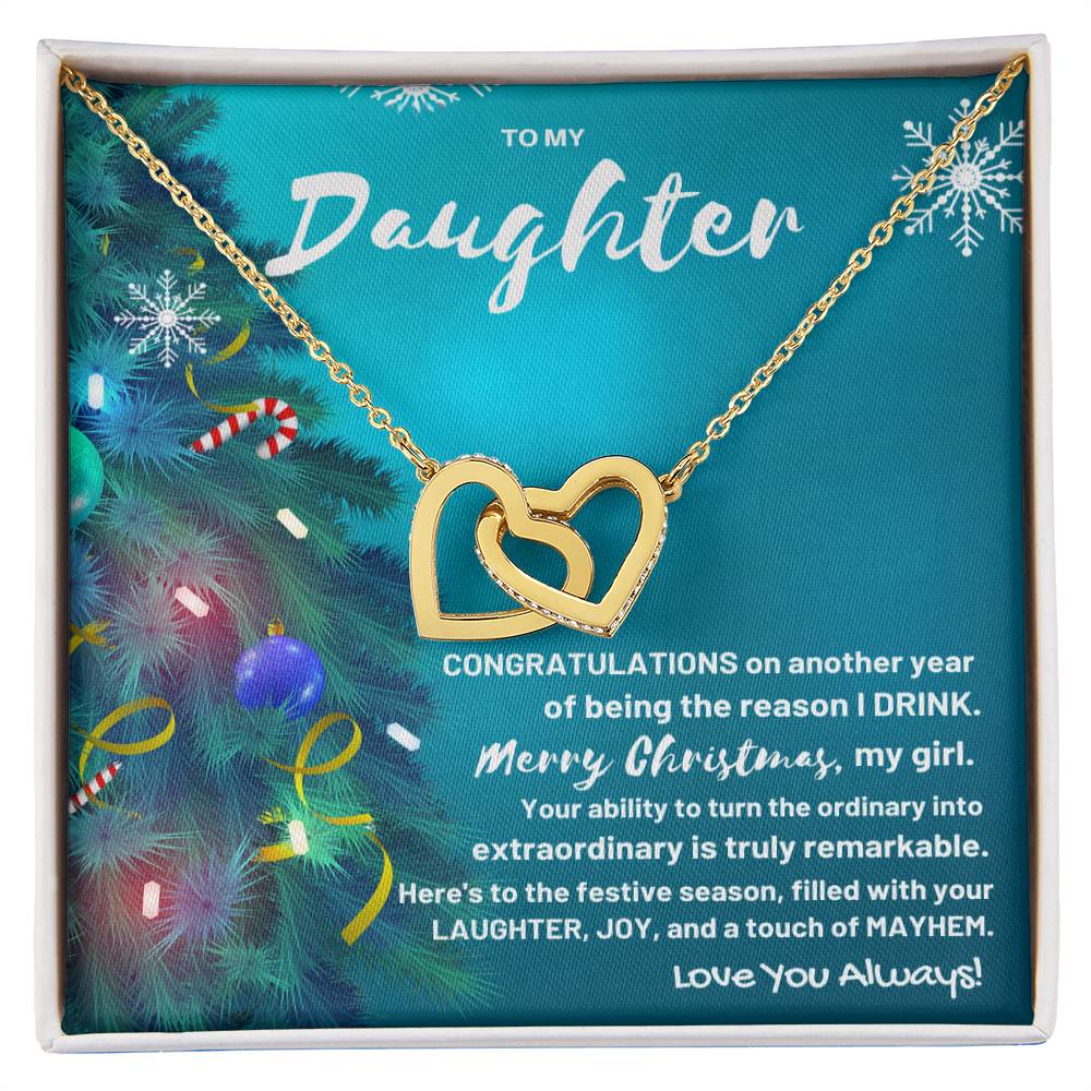 Christmas 'Daughters Merry Mayhem Moments' - Interlocking Hearts Necklace - Real Rad Boutique