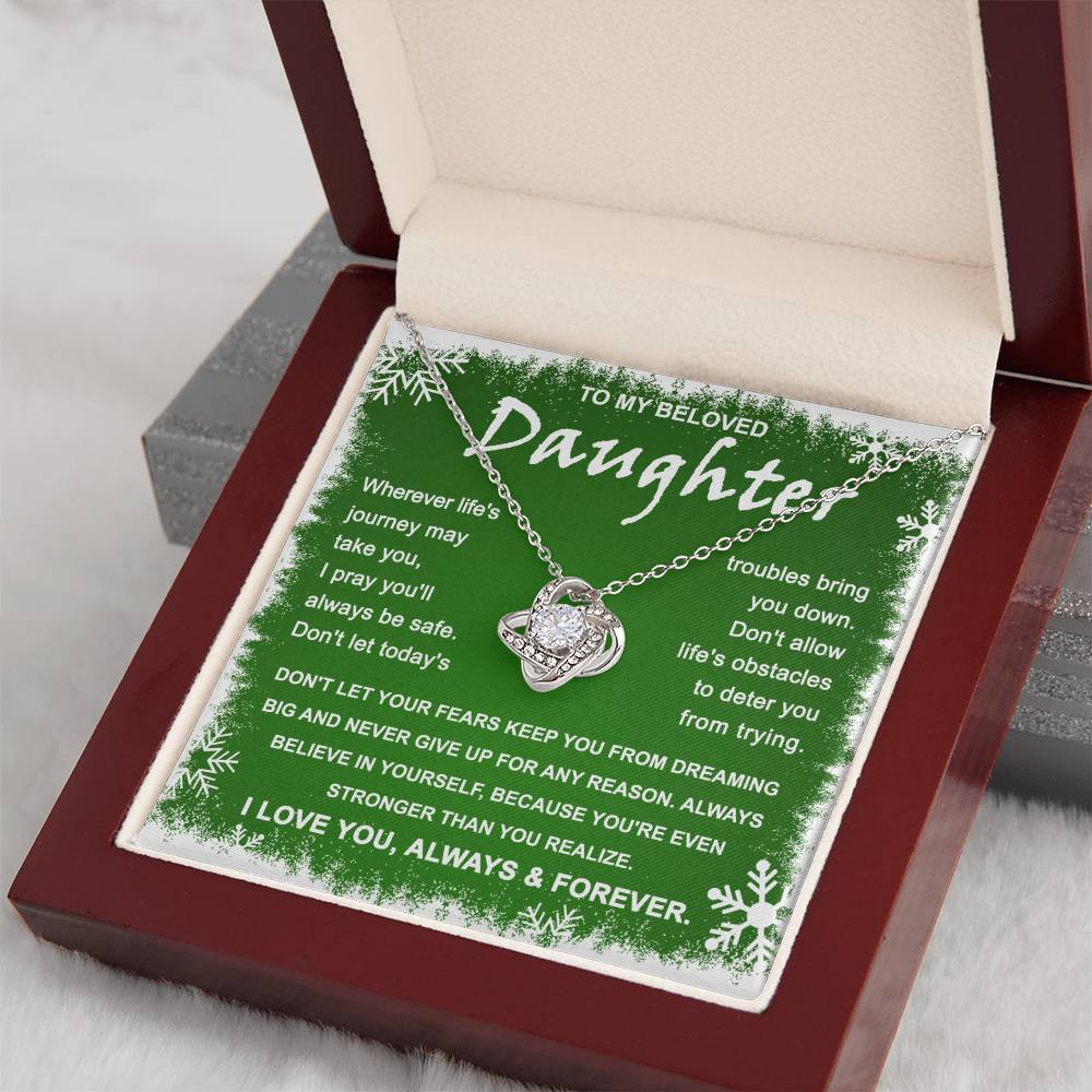 Christmas 'Daughters Strength and Courage' - Love Knot Necklace - Real Rad Boutique