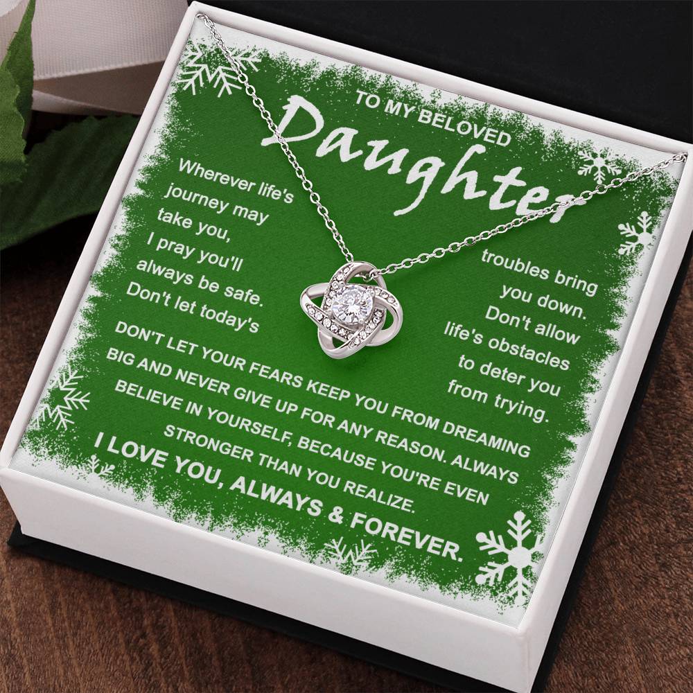 Christmas 'Daughters Strength and Courage' - Love Knot Necklace - Real Rad Boutique