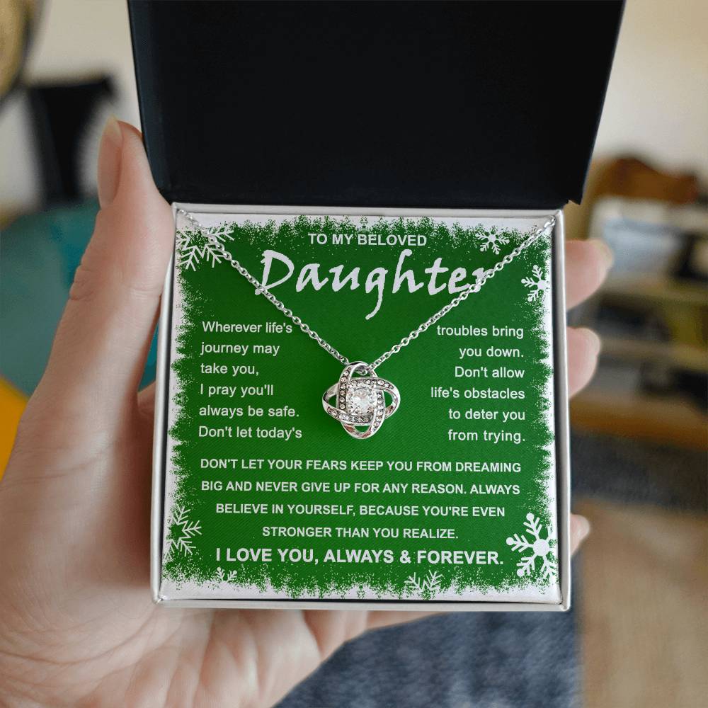 Christmas 'Daughters Strength and Courage' - Love Knot Necklace - Real Rad Boutique