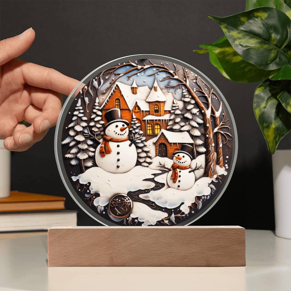 Christmas 'Double the Snowman Joy' Acrylic Circle Plaque - Real Rad Boutique