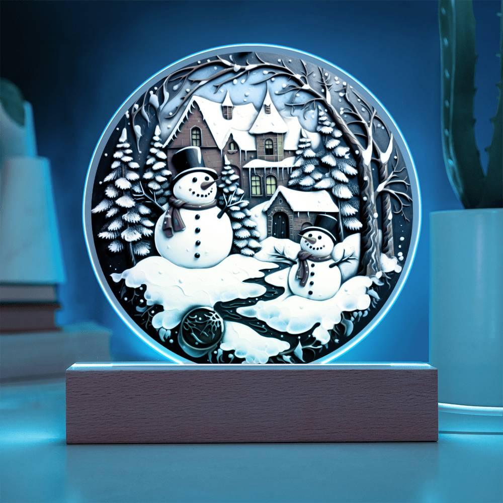 Christmas 'Double the Snowman Joy' Acrylic Circle Plaque - Real Rad Boutique