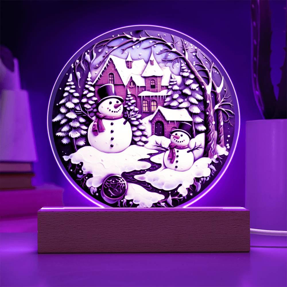 Christmas 'Double the Snowman Joy' Acrylic Circle Plaque - Real Rad Boutique