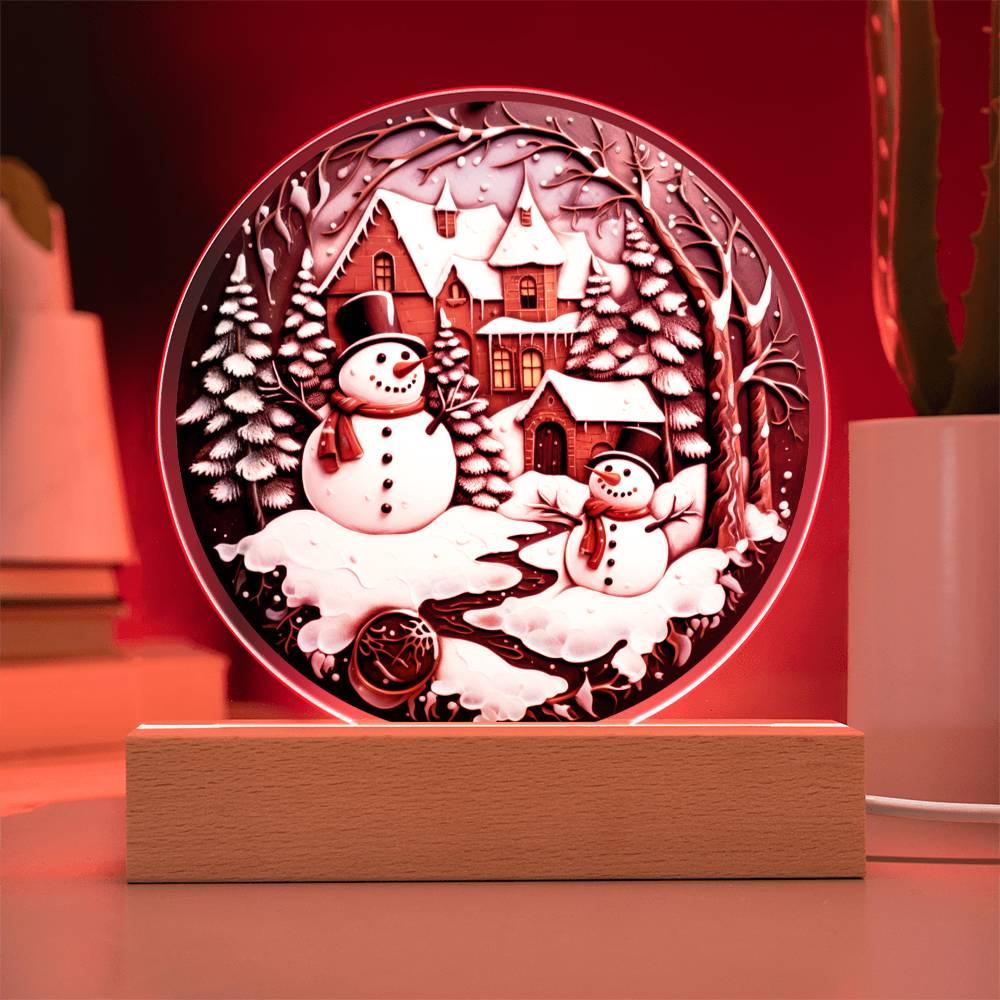 Christmas 'Double the Snowman Joy' Acrylic Circle Plaque - Real Rad Boutique