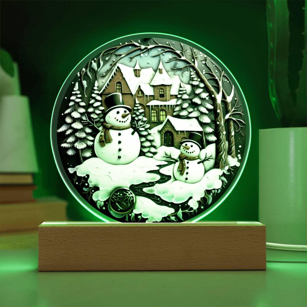 Christmas 'Double the Snowman Joy' Acrylic Circle Plaque - Real Rad Boutique