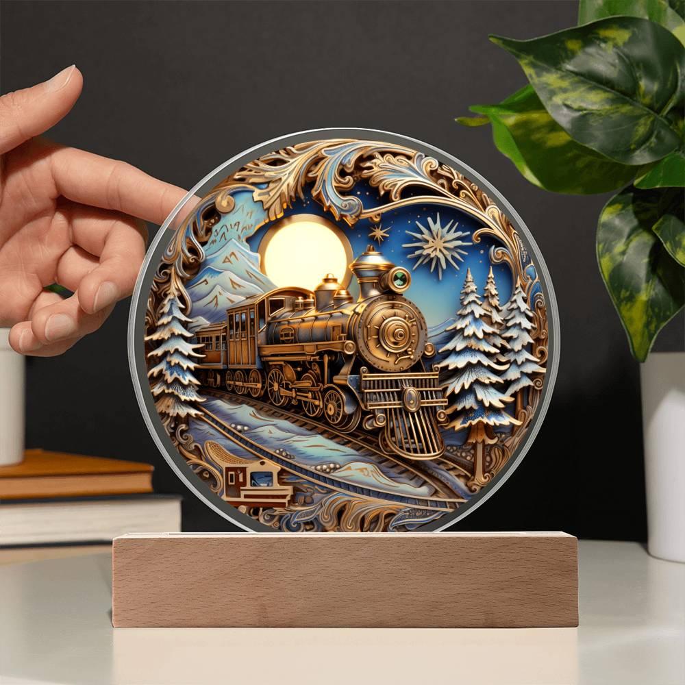 Christmas 'Enchanted Express' Acrylic Circle Plaque - Real Rad Boutique